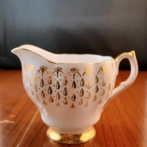 Antique Queen Anne 'Duchess Raindrops' Sugar Bowl & Saucer, Tray Bone China - Picture 7 of 8